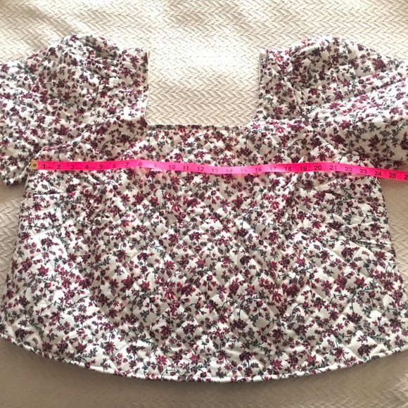 NWT Anthro red and white floral quilted blouse 2X - Picture 5 of 11